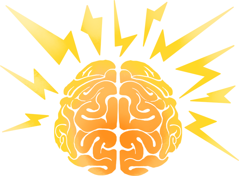 Brain with Lightning Bolt